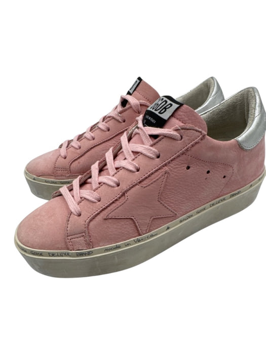 Golden Goose Shoe Size 37 Pink & Silver Suede & Leather star Platform Sneakers Pink & Silver / 37