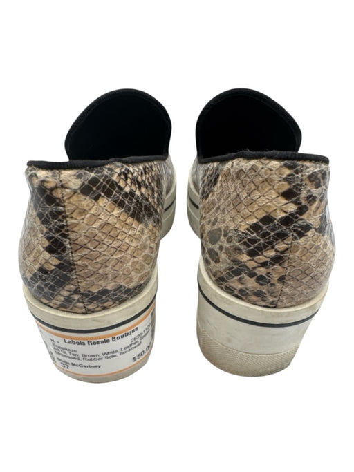 Stella McCartney Shoe Size 37 Tan, Brown, White Leather Snake Embossed Sneakers Tan, Brown, White / 37