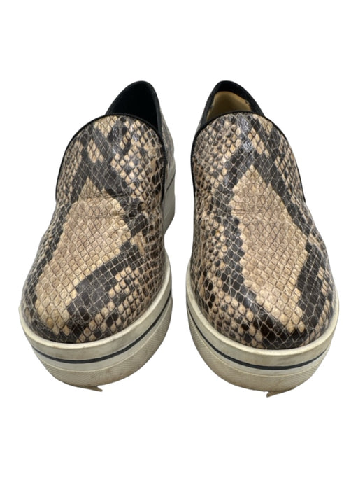 Stella McCartney Shoe Size 37 Tan, Brown, White Leather Snake Embossed Sneakers Tan, Brown, White / 37