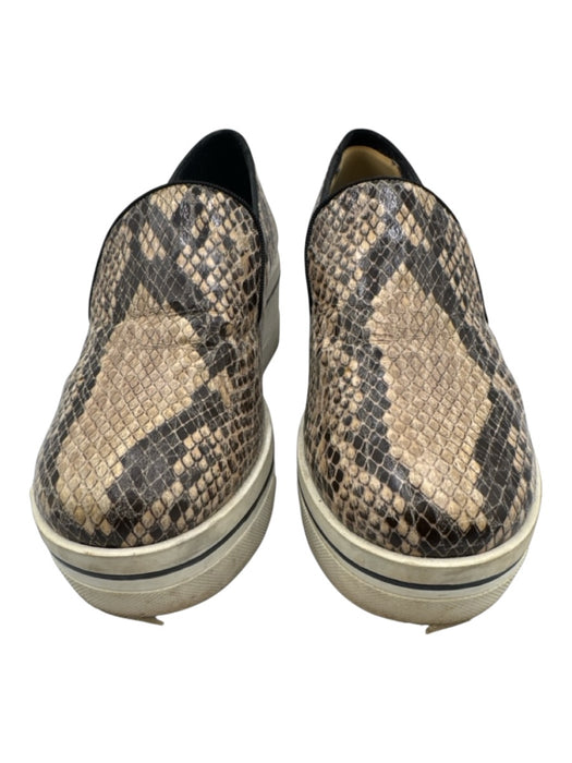 Stella McCartney Shoe Size 37 Tan, Brown, White Leather Snake Embossed Sneakers Tan, Brown, White / 37