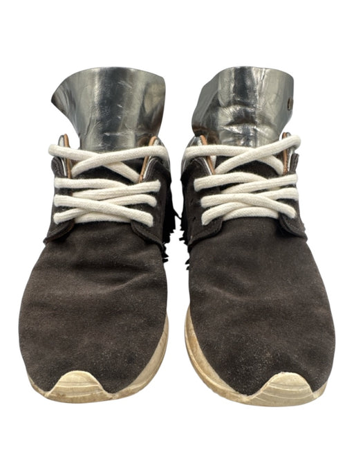 Esseutesse Shoe Size 37 Dark Brown Suede Fringe Gunmetal Detail Sneakers Dark Brown / 37