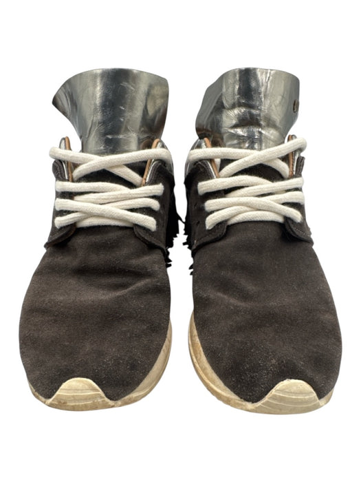 Esseutesse Shoe Size 37 Dark Brown Suede Fringe Gunmetal Detail Sneakers Dark Brown / 37