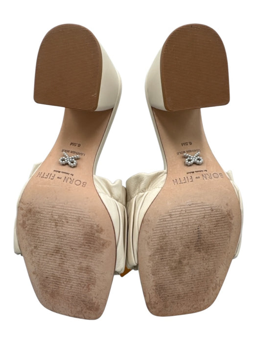 Born on Fifth x Antonio Melani Shoe Size 6.5 Cream Leather Ruched Ruffle Sandals Cream / 6.5