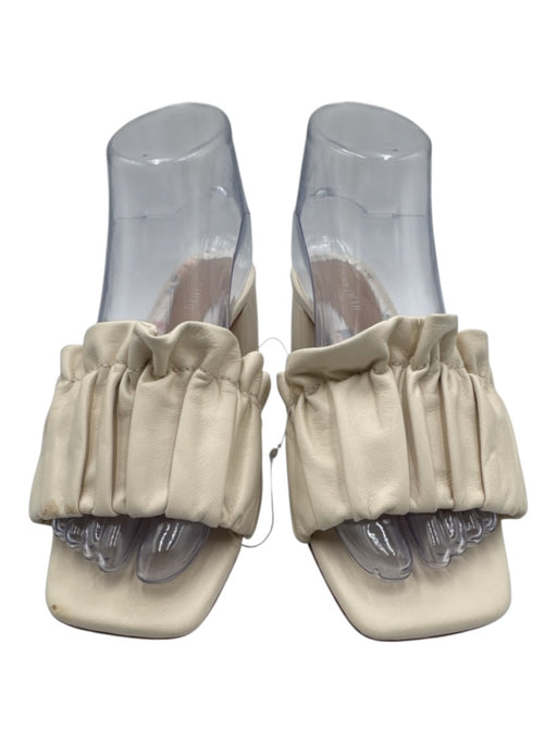 Born on Fifth x Antonio Melani Shoe Size 6.5 Cream Leather Ruched Ruffle Sandals Cream / 6.5