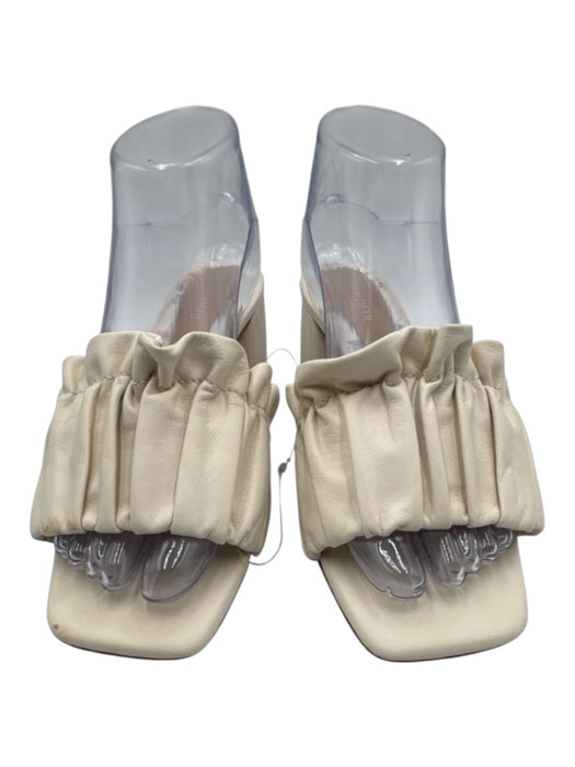 Born on Fifth x Antonio Melani Shoe Size 6.5 Cream Leather Ruched Ruffle Sandals Cream / 6.5