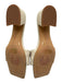 Vince Camuto Shoe Size 6.5 Beige Leather Woven Open Square Toe Mule Sandals Beige / 6.5