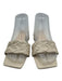 Vince Camuto Shoe Size 6.5 Beige Leather Woven Open Square Toe Mule Sandals Beige / 6.5