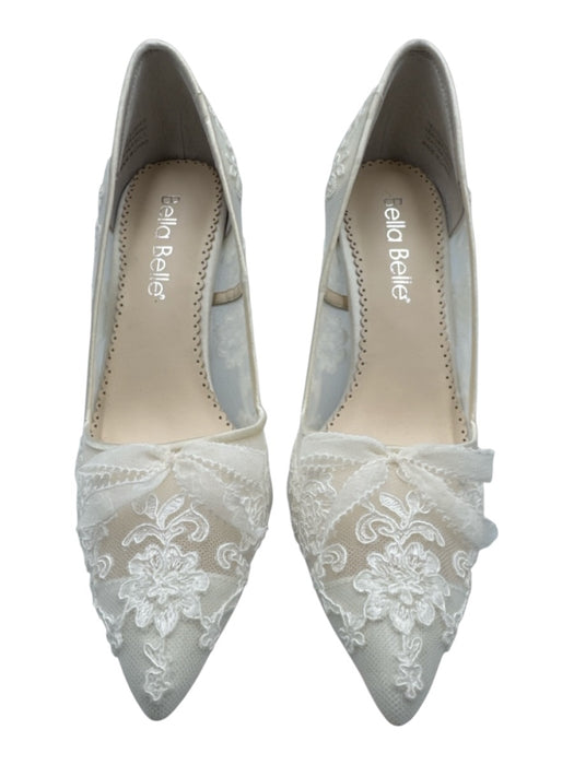 Bella Belle Shoe Size 6 White Lace Mesh Pointed Toe Bridal Pumps White / 6