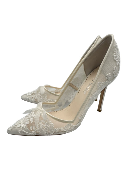 Bella Belle Shoe Size 6 White Lace Mesh Pointed Toe Bridal Pumps White / 6