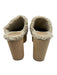 Aster Shoe Size 6.5 Beige & Tan Faux Sherpa Wood Sole Platform Stud Detail Clogs Beige & Tan / 6.5
