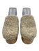 Aster Shoe Size 6.5 Beige & Tan Faux Sherpa Wood Sole Platform Stud Detail Clogs Beige & Tan / 6.5