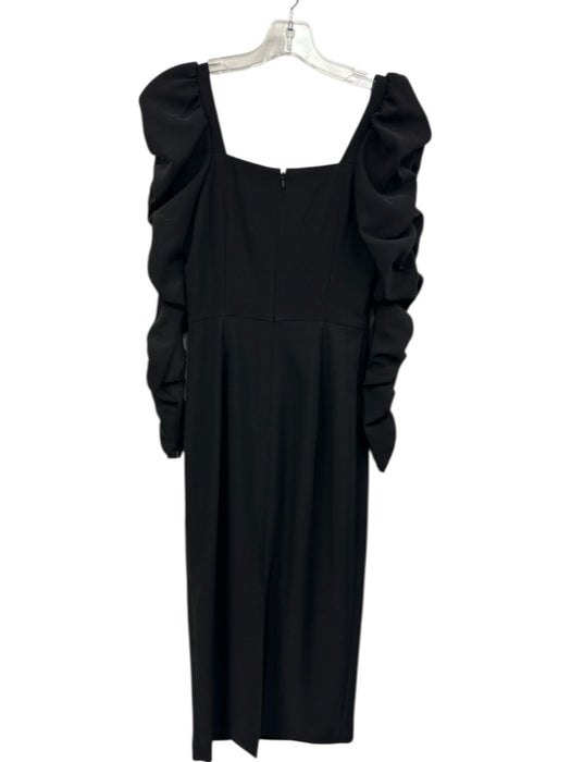 Antonio Melani Size 0 Black Polyester Pearl Bow Ruched Detail Long Sleeve Dress Black / 0
