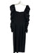 Antonio Melani Size 0 Black Polyester Pearl Bow Ruched Detail Long Sleeve Dress Black / 0