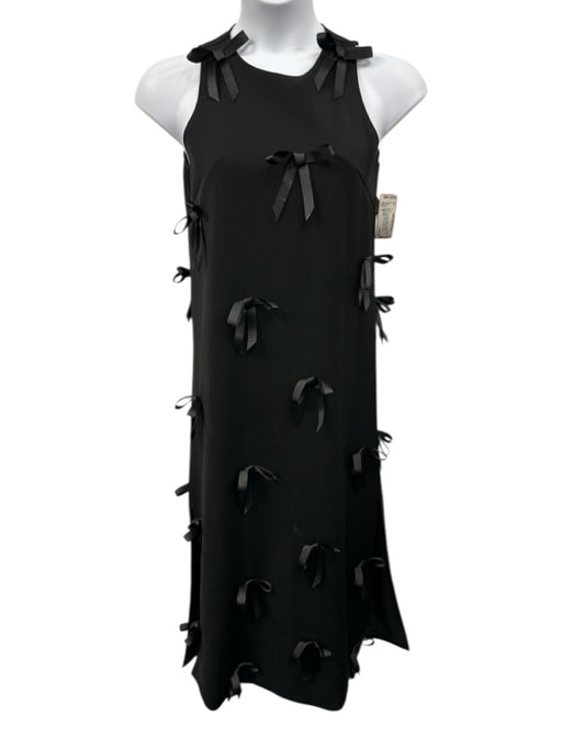 MME. Mink Size S Black Polyester Bows Sleevless ruffle Sleeveless Maxi Dress Black / S