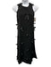 MME. Mink Size S Black Polyester Bows Sleevless ruffle Sleeveless Maxi Dress Black / S