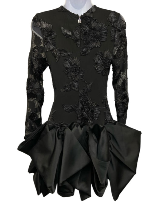 ROTATE BIRGER CHRISTENSEN Size XXS / 32 Black Polyester Blend Bubble Hem Dress Black / XXS / 32