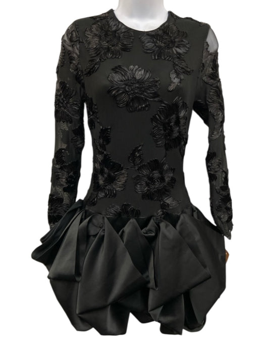 ROTATE BIRGER CHRISTENSEN Size XXS / 32 Black Polyester Blend Bubble Hem Dress Black / XXS / 32