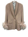 Zara Size XS Blush Beige Polyester Fit & Flare Mini Feathers Back Zip Dress Blush Beige / XS