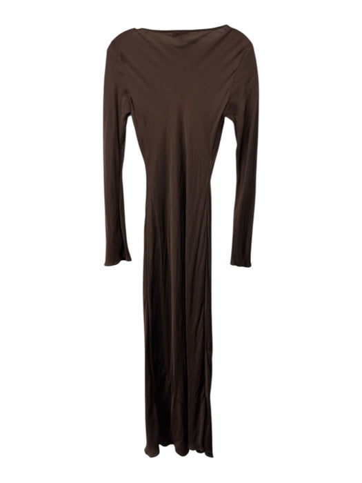 Quince Size XS Chocolate Silk Blend Long Sleeve Maxi Dress Chocolate / XS