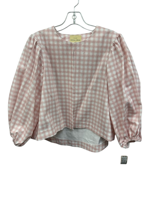 Byrdie Le Club Social Wear Size XS/S Light Pink & White Cotton Gingham Skirt Set Light Pink & White / XS/S