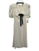 Reformation Size 0 White & Black Viscose Blend Collar Velvet Bow Midi Dress White & Black / 0