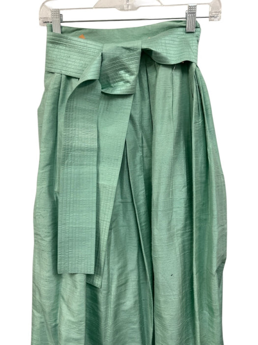 Julia Amory Size XS Teal Green Silk Pleated Back Zip Sash Ball Skirt Skirt Teal Green / XS
