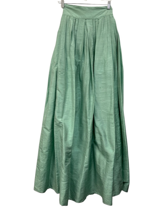 Julia Amory Size XS Teal Green Silk Pleated Back Zip Sash Ball Skirt Skirt Teal Green / XS