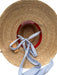 Sarah Bray Bermuda Beige, Blue, White Straw Ribbon Grommet sun hat wide brim Hat Beige, Blue, White