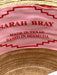 Sarah Bray Bermuda Beige, Blue, White Straw Ribbon Grommet sun hat wide brim Hat Beige, Blue, White