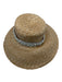 Self-Same Beige & Pearl Straw Faux Pearl Wide Brim sun hat Hat Beige & Pearl