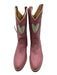 City Shoe Size 12 Pink & White Leather Calf High Western Hearts Boots Pink & White / 12