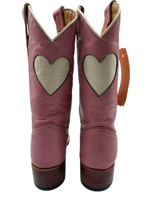 City Shoe Size 12 Pink & White Leather Calf High Western Hearts Boots Pink & White / 12