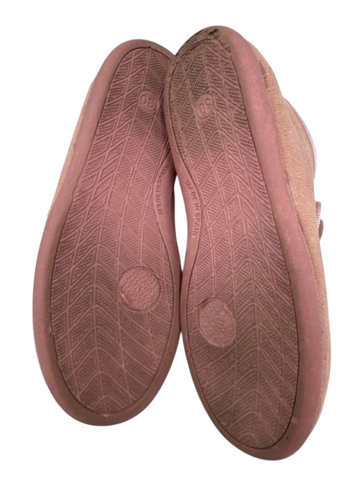 Petite Plume Shoe Size Light Pink Suede Rabbit Fur Pom Pom Flats Light Pink