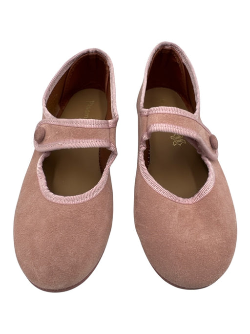 Petite Plume Shoe Size Light Pink Suede Rabbit Fur Pom Pom Flats Light Pink