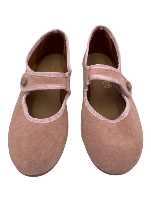Petite Plume Shoe Size Light Pink Suede Rabbit Fur Pom Pom Flats Light Pink