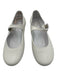 White Leather Snap Mary Jane Flats White