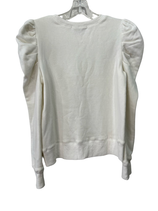 Rebecca Minkoff Size XS White Cotton Blend Puff Shoulder Long Sleeve Sweatshirt White / XS
