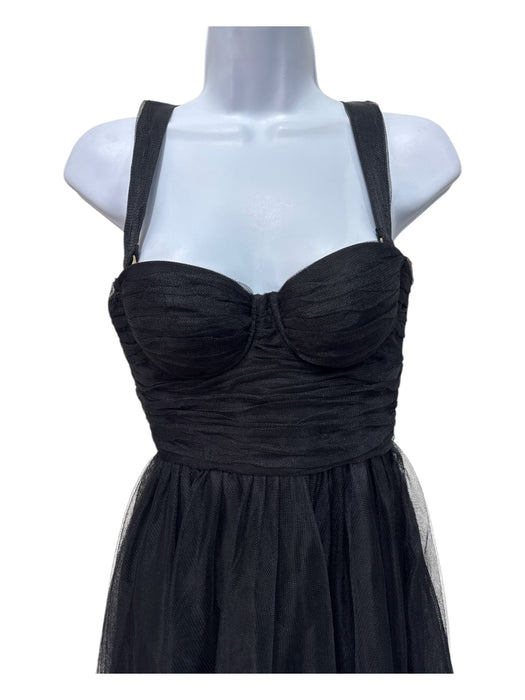 Zimmermann Size 4 Black Polymide Mesh Overlay Corset Sleeveless Maxi Dress Black / 4