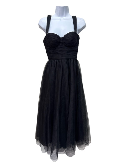 Zimmermann Size 4 Black Polymide Mesh Overlay Corset Sleeveless Maxi Dress Black / 4