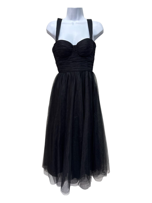 Zimmermann Size 4 Black Polymide Mesh Overlay Corset Sleeveless Maxi Dress Black / 4