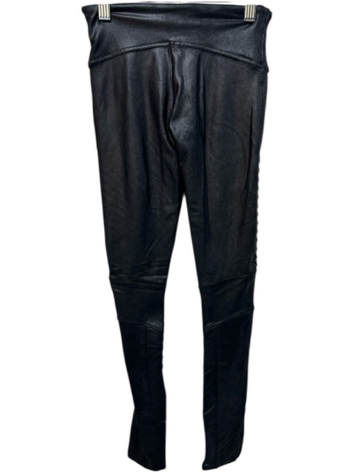 Spanx Size XS Dark Gray Nylon & Spandex Wide Waist Band Coated Crackled Leggings Dark Gray / XS