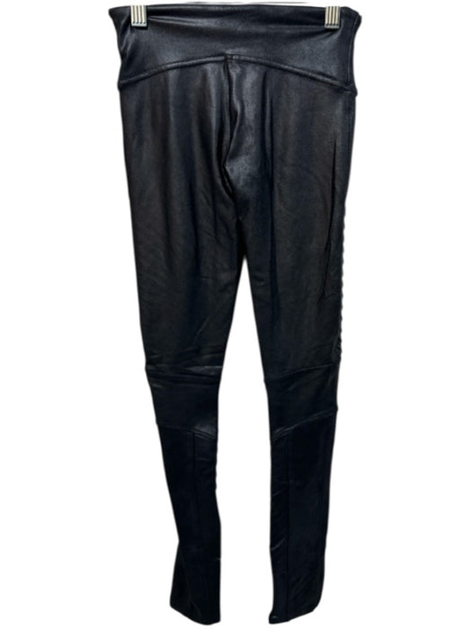 Spanx Size XS Dark Gray Nylon & Spandex Wide Waist Band Coated Crackled Leggings Dark Gray / XS