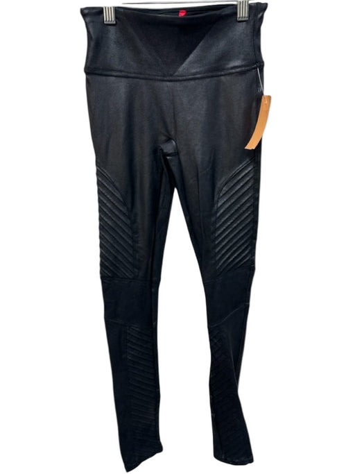 Spanx Size XS Dark Gray Nylon & Spandex Wide Waist Band Coated Crackled Leggings Dark Gray / XS