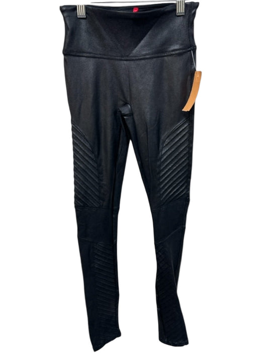 Spanx Size XS Dark Gray Nylon & Spandex Wide Waist Band Coated Crackled Leggings Dark Gray / XS