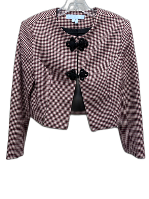 Hill House Size XS Burgundy, Black & Cream Polyester Blend Houndstooth Skirt Set Burgundy, Black & Cream / XS