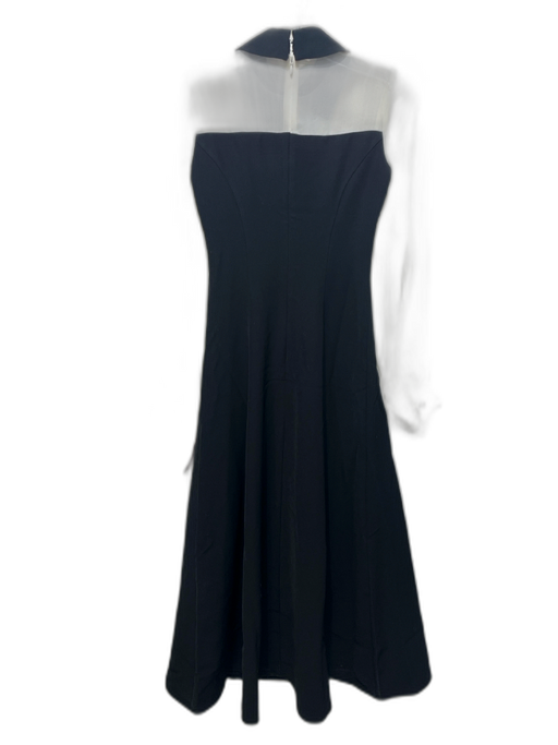 Tuckernuck Size XXS Black & Cream Polyester Blend Sheer Sleeves Back Zip Dress Black & Cream / XXS