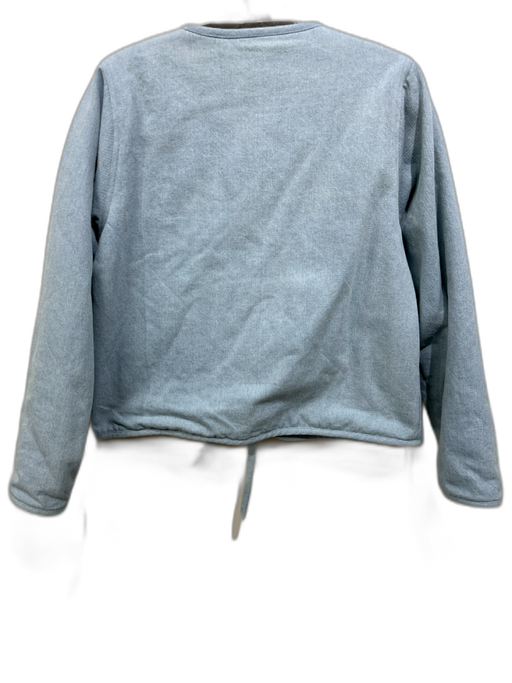 Loeffler Randall Size S Light Wash Cotton Denim Tie Front Patch Pocket Jacket Light Wash / S