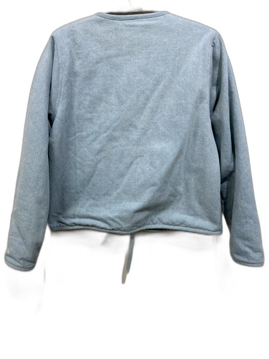 Loeffler Randall Size S Light Wash Cotton Denim Tie Front Patch Pocket Jacket Light Wash / S