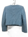 MNG Size XS Light Blue Cotton Blend Textured Shoulder Pads Button Front Jacket Light Blue / XS