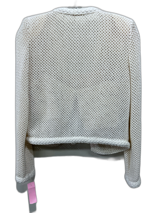 MNG Cream Cotton Blend Sheer Detail Open Knit Spaghetti Strap Jacket Set Cream / XS/S